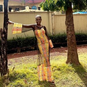 Dura stitches 2pcs orange Lace x Cotton dress